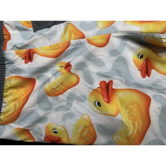 Neff MENS M Rubber Duck Ducky Gray Swim Trunks Stretch Unlined Board Shorts - Picture 4 of 6